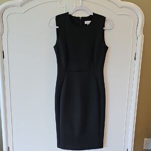 Calvin Klein Black Sleeveless Sheath Midi Dress